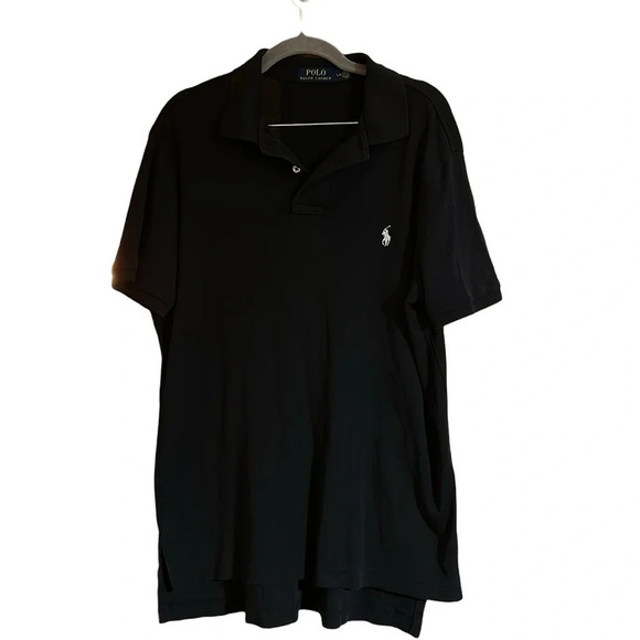 Polo by Ralph Lauren Black Short Sleeve Polo Shirt Size Large - Picture 2 of 7
